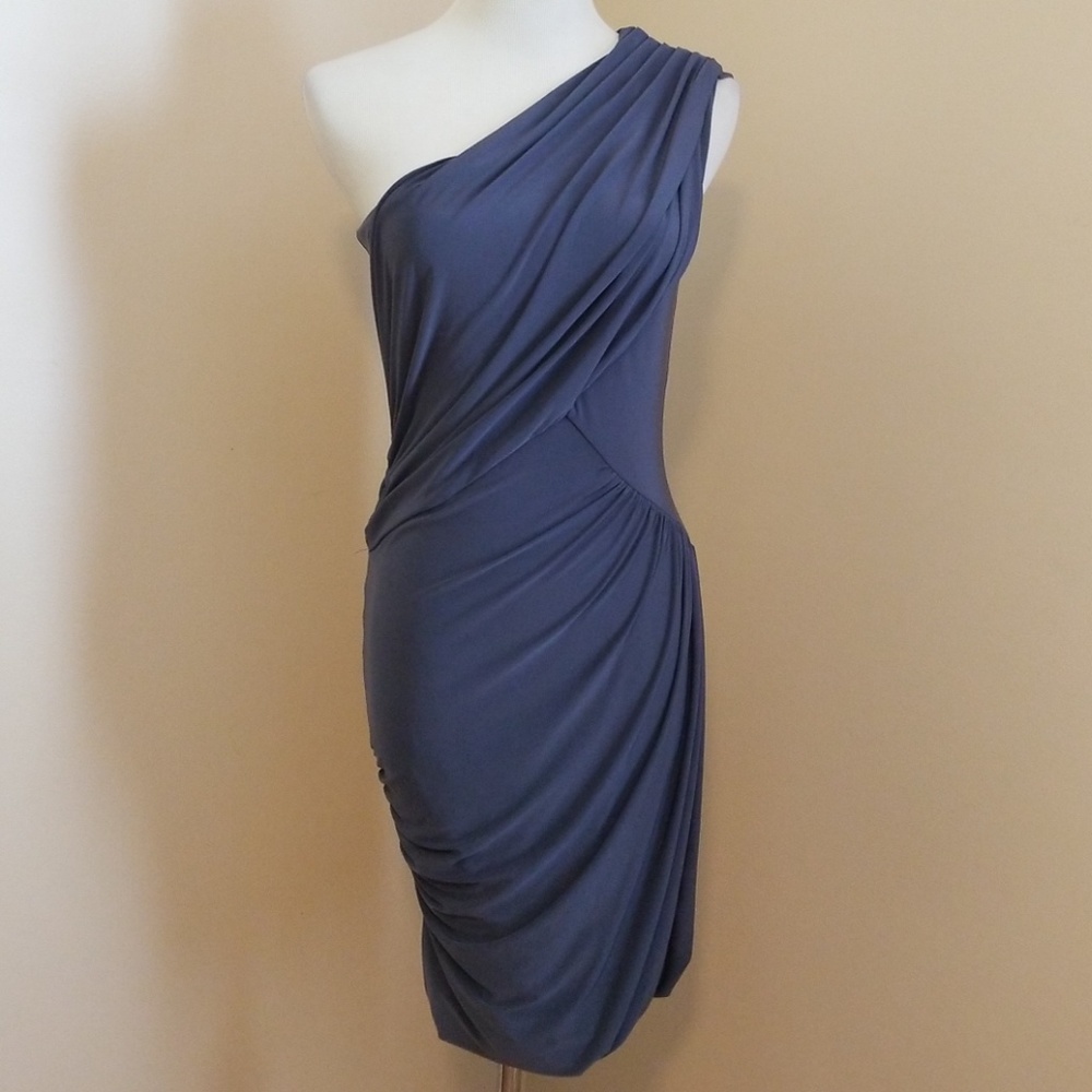 One shoulder Gray dress by aqua size small.